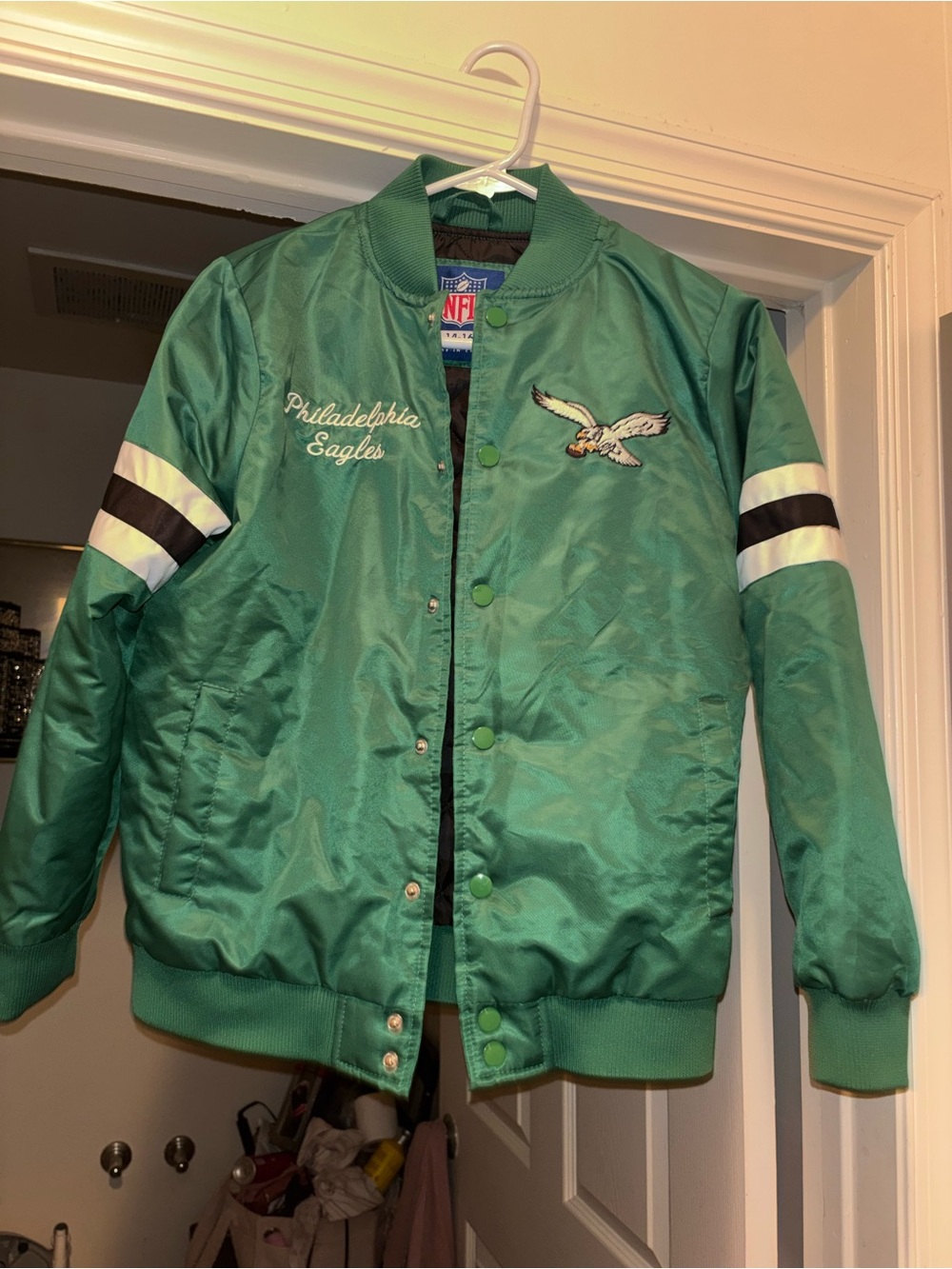 NFL Philadelphia Eagles Satin Bomber Jacket